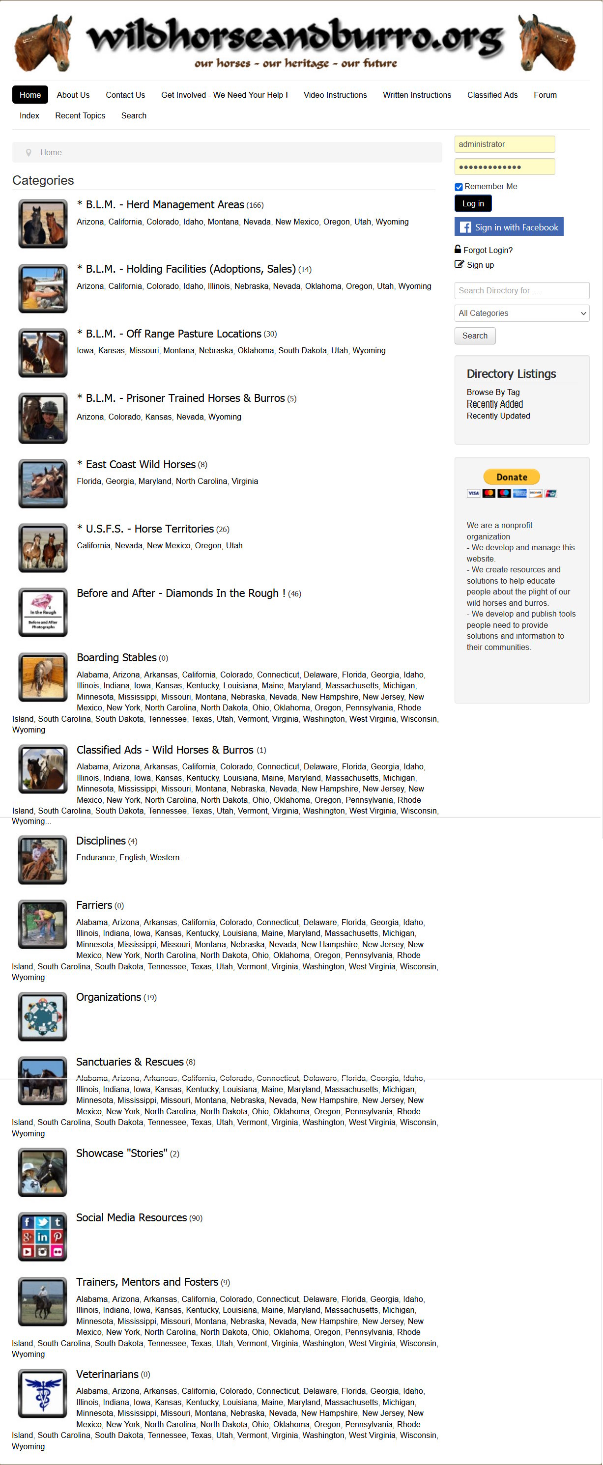 Custom Database for Wild Horse and Burros