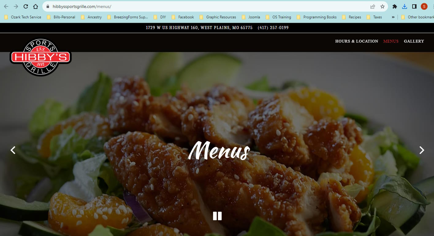 Hibby's Sports Grill Menu